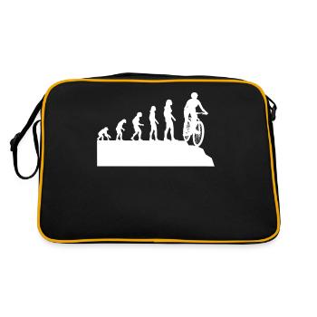 Radfahrerin Evolution Mountainbike Fahrer Geschenk - Retro Tasche - Schwarz/Gold - Hinten