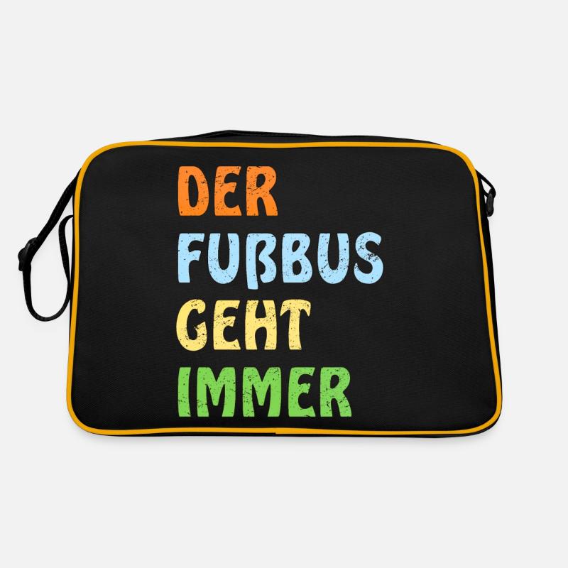 DER FUßBUS GEHT IMMER - Retro Tasche - Schwarz/Gold