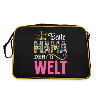 Pour la meilleure maman du monde! Pour la fête des mères - Sac Retro - noir/or - Dos