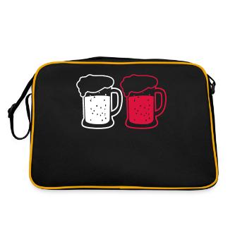 Polish Flag Beer Pole Poland - Retro Bag - black/gold - Back