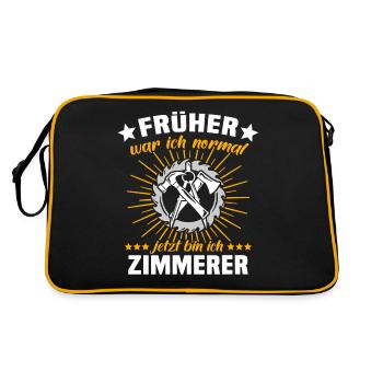 Zimmermann Zimmerer Zimmerleute - Retro Tasche - Schwarz/Gold - Hinten
