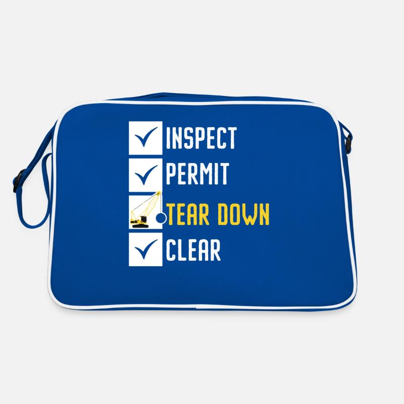 Inspect Permit Tear Down Clear House Demolition Retro Tasche