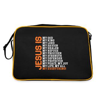 Bible Bible Verse Christian Proverbs Jesus Gift - Retro Bag - black/gold - Back