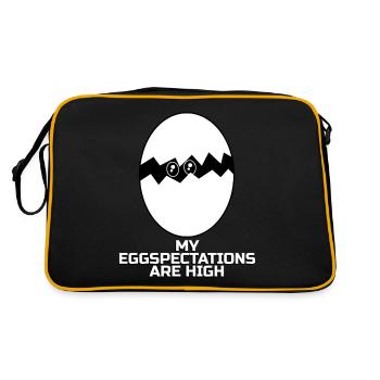 Chicken Eggs Funny Chicken Egg Egg Chickens - Retro Bag - black/gold - Back