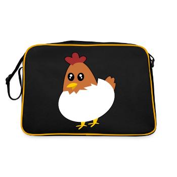 Chicken Eggs Chicken Egg Chicken Eggshell - Retro Bag - black/gold - Back