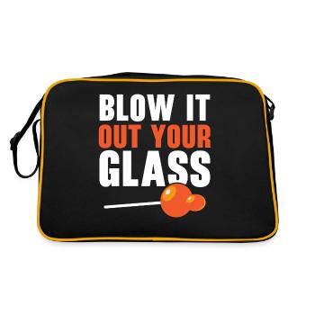 Blow it out of your glass blowpipe gaffer glassblowing - Retro Bag - black/gold - Back