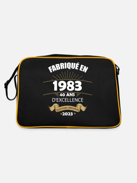 Fabriqué En 1983 Né En 1983 40 Ans Anniversaire - Sac Retro - noir/or - Dos
