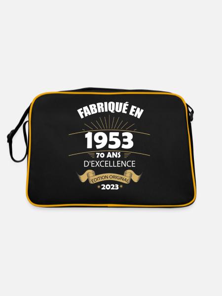 Fabriqué En 1953 Né En 1953 70 Ans Anniversaire - Sac Retro - noir/or - Dos