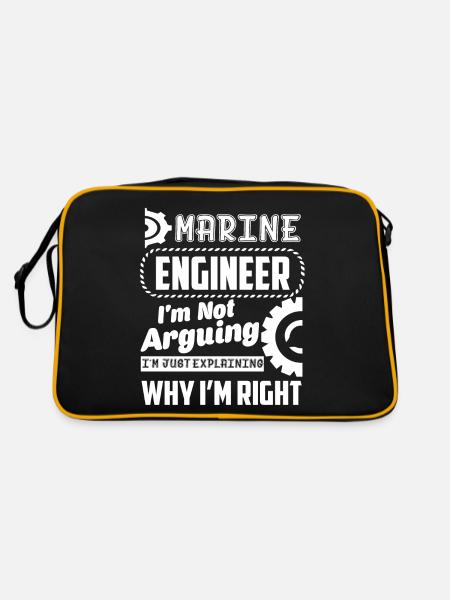Marine Engineer Proud Marine Engineer - Retro Bag - black/gold - Back