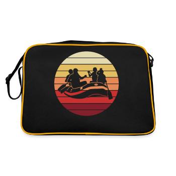 Rafting Wildwasserbootfahren Retro Geschenk - Retro Tasche - Schwarz/Gold - Hinten