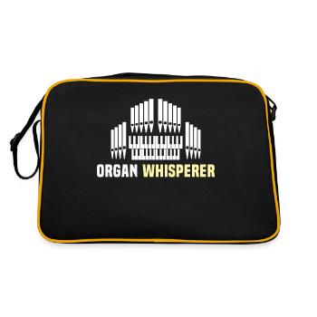 Orgelspieler Orgel Organisten - Retro Tasche - Schwarz/Gold - Hinten