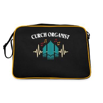 Orgelspieler Orgel Organisten - Retro Tasche - Schwarz/Gold - Hinten