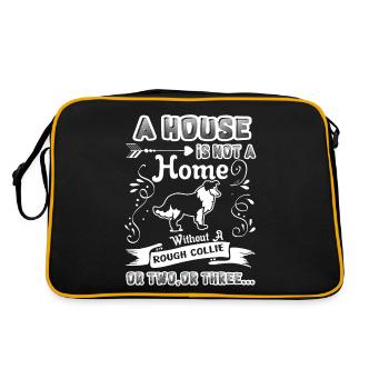 Rough Collie Home Without Rough Collie - Retro Bag - black/gold - Back