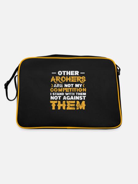 Archery Archer Archer Arrow Gift - Retro Bag - black/gold - Back