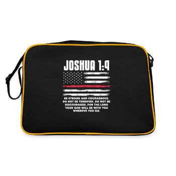 Bibel Bibelvers Christliche Sprüche Jesus Geschenk - Retro Tasche - Schwarz/Gold - Hinten
