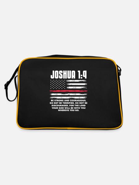 Bible Bible Verse Christian Proverbs Jesus Gift - Retro Bag - black/gold - Back