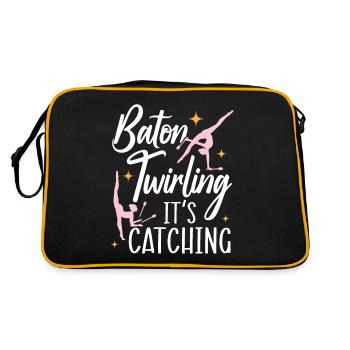 Baton Twirling It's Captivating Baton Twirling - Retro Bag - black/gold - Back