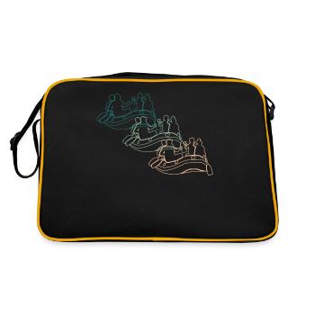 Rafting Wildwasserbootfahren Retro Geschenk - Retro Tasche - Schwarz/Gold - Hinten