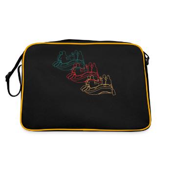 Rafting Wildwasserbootfahren Retro Geschenk - Retro Tasche - Schwarz/Gold - Hinten