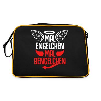 Engel Heiligenschein Bengelchen Bengel - Retro Tasche - Schwarz/Gold - Hinten