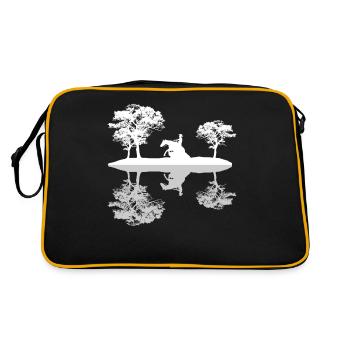Reining Reiter Spiegelung Westernreiten - Retro Tasche - Schwarz/Gold - Hinten