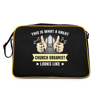 Kirchenorganist Organist Orgelspieler - Retro Tasche - Schwarz/Gold - Hinten