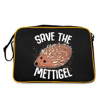 Mettigel Mettbrötchen Hackfleisch Mett - Retro Tasche - Schwarz/Gold - Hinten