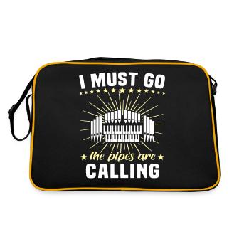 Kirchenorganist Organist Orgelspieler - Retro Tasche - Schwarz/Gold - Hinten