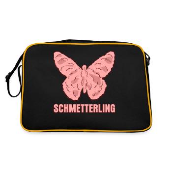 Hackfleisch Schmetterling Mett - Retro Tasche - Schwarz/Gold - Hinten