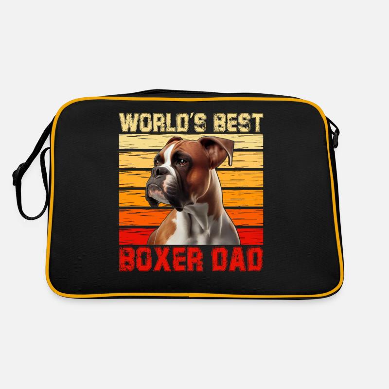 World's best Boxer Dad - Retro Tasche - Schwarz/Gold