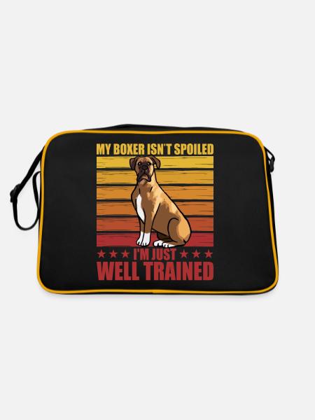My Boxer isn't spoiled I'm just well trained - Retro Bag - black/gold - Back