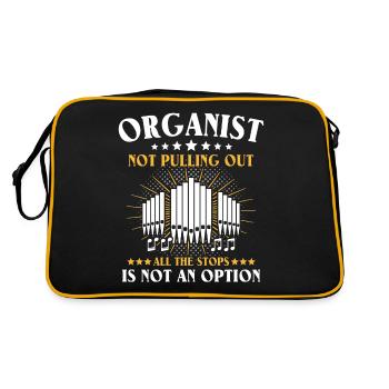 Orgelspieler Kirchenorganist Organist - Retro Tasche - Schwarz/Gold - Hinten