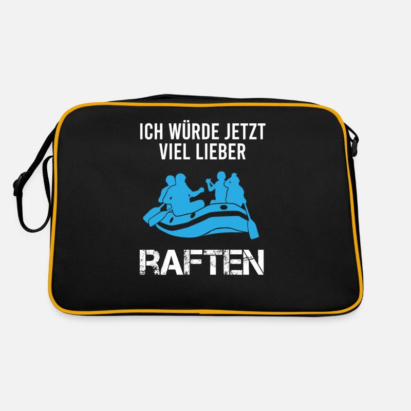 Rafting Wildwasserboot Lustiger Spruch Geschenk - Retro Tasche - Schwarz/Gold
