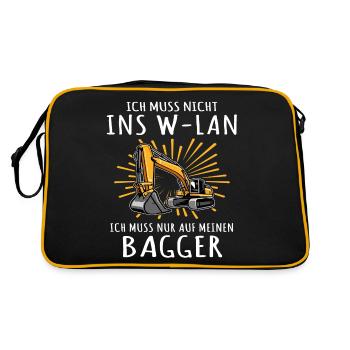 Baggerführer Bagger Baggerfahrer - Retro Tasche - Schwarz/Gold - Hinten