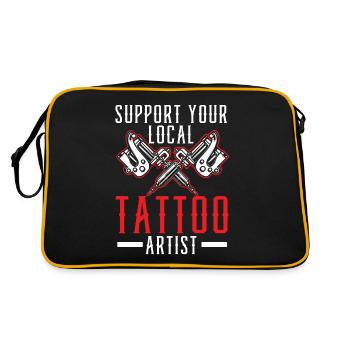 Soutenez votre tatoueur local Tatt - Sac Retro - noir/or - Dos