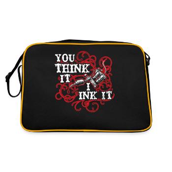 Tu penses que j’encre Tatoueur Tattoo Tatto - Sac Retro - noir/or - Dos
