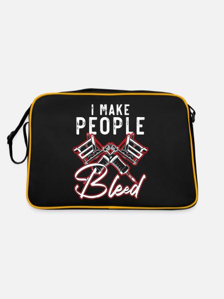 Je fais saigner les gens tatoueur tatoueur - Sac Retro - noir/or - Dos
