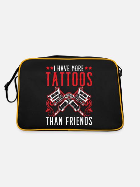 I have more tattoos than friends tattoo Tatt - Retro Bag - black/gold - Back