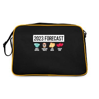 Schwangerschaft - Retro Tasche - Schwarz/Gold - Hinten