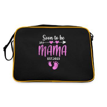Schwangerschaft - Retro Tasche - Schwarz/Gold - Hinten