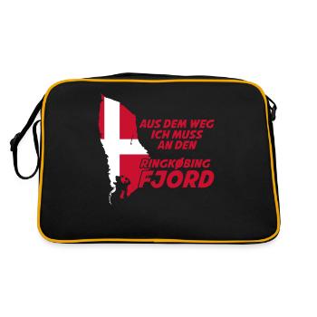 Ringkøbing Fjord Dänemark Flagge - Retro Tasche - Schwarz/Gold - Hinten