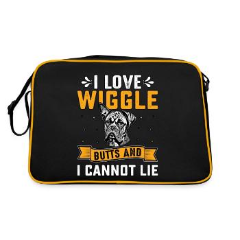 I love wiggle butts and I cannot lie - Retro Bag - black/gold - Back