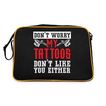 Ne t’inquiète pas - mes tatouages comme toi un - Sac Retro - noir/or - Dos
