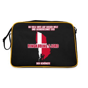 Ringkøbing Fjord in Dänemark - Retro Tasche - Schwarz/Gold - Hinten