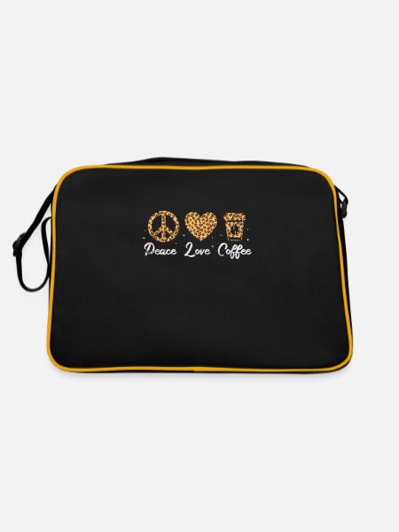 Kaffee Koffein Espresso Barista Geschenk - Retro Tasche - Schwarz/Gold - Hinten