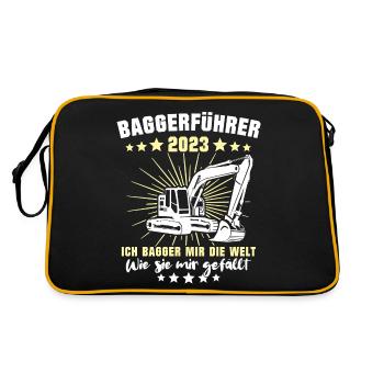 Excavator Operator 2023 Excavator Driver Excavator - Retro Bag - black/gold - Back