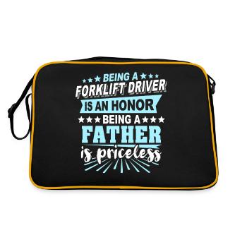 Gabelstapler Papa Staplerfahrer - Retro Tasche - Schwarz/Gold - Hinten