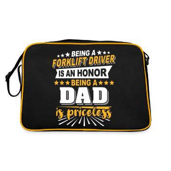 Gabelstapler Papa Staplerfahrer - Retro Tasche - Schwarz/Gold - Hinten