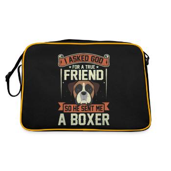 I asked god for a true friend he sent me a boxer - Retro Bag - black/gold - Back