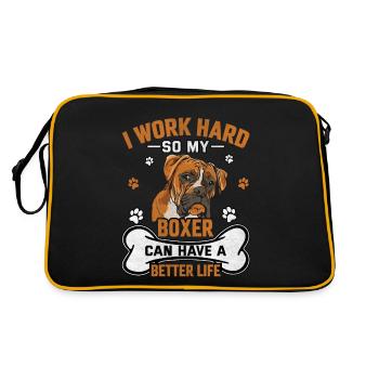 Je travaille dur pour que mon boxeur puisse avoir une vie meilleure - Sac Retro - noir/or - Dos